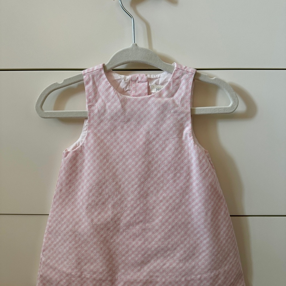 Pottery Barn Kids Pink Gingham Sleeveless Dress 0-3M